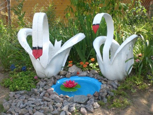 Лебеди для сада из старых покрышек: идеи и инструкция
